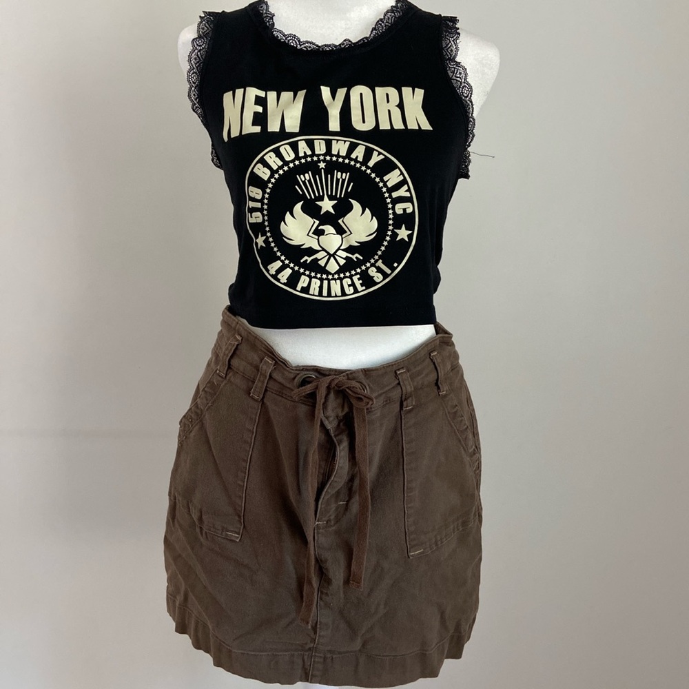 Vintage brown cargo skirt